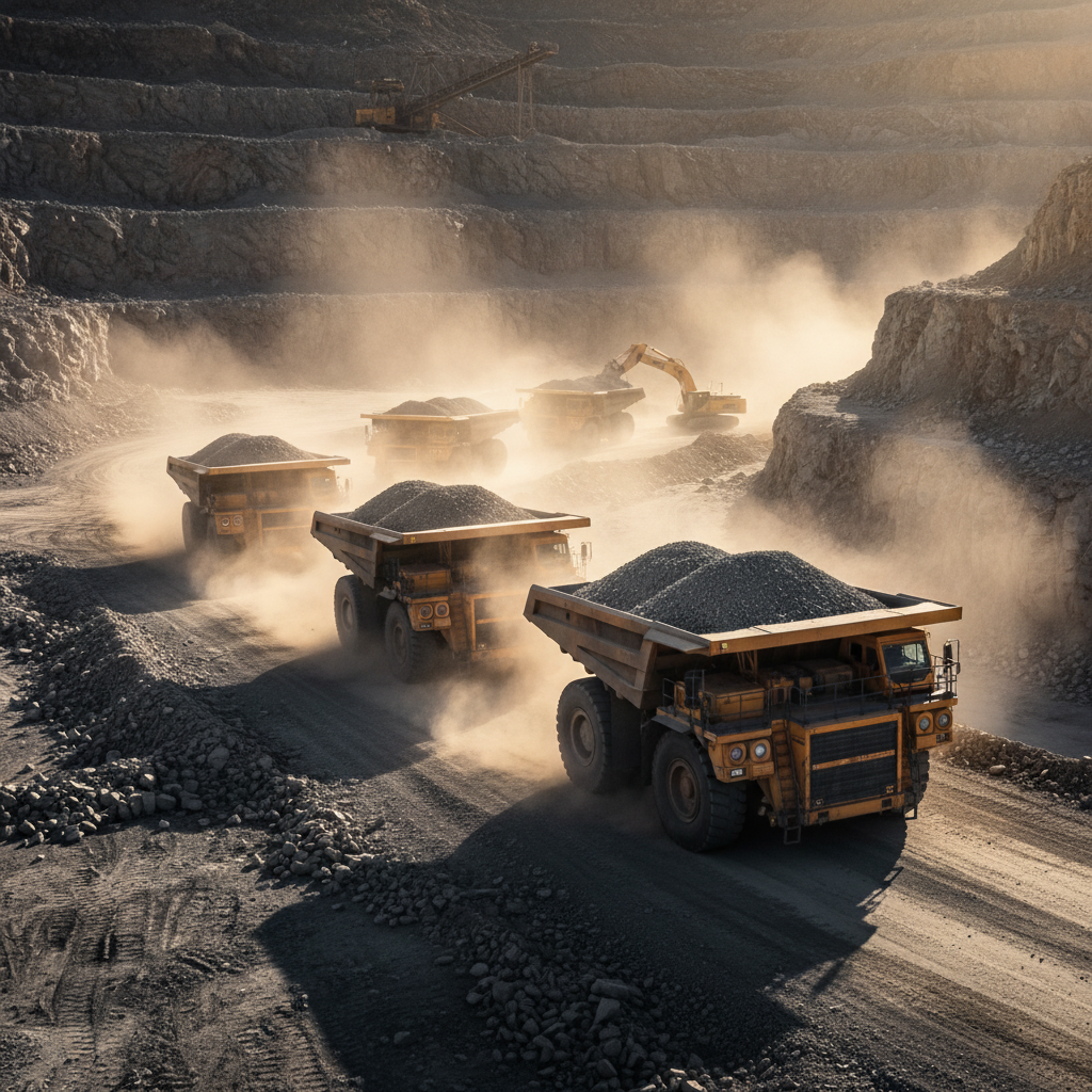 Fleet of haul trucks